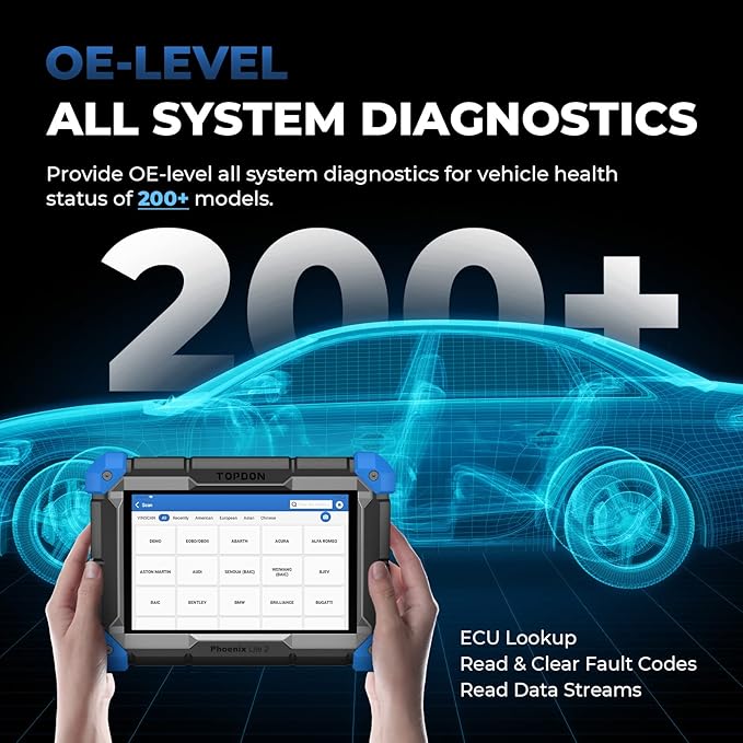 TOPDON Phoenix Lite 2 Bidirectional Scan Tool, OBD2 Scanner, Function as AD900BT AD900 Lite, ECU Coding, Wireless Automotive Diagnostic Scanner, 34+ Reset Services, FCA AutoAuth, 2 Years Free Update