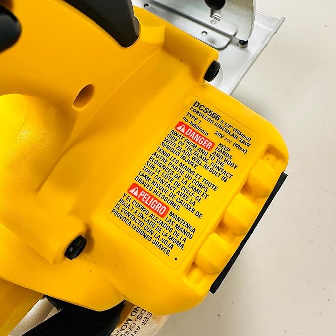 DEWALT DCS566 20V Circular Saw, 20V Cordless Brushless 6.5"" Circular Saw (Bare Tool Only, Bulk Packed), Yellow