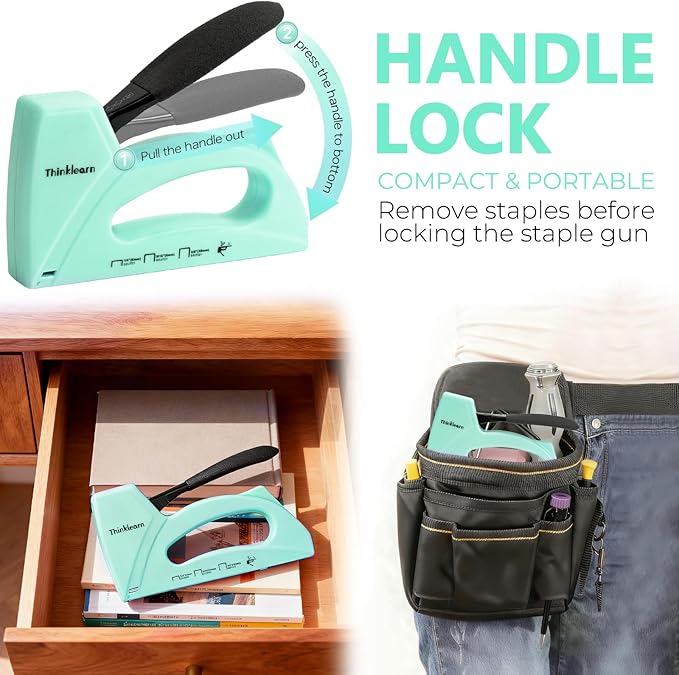 Light Duty Staple Gun for Wood, Upholstery Staple Gun for Classroom with 1600pcs JT21 Staples 1/4, 5/16, 3/8 inch and Staple Remover, Fabric Stapler Gun for Crafts, Bulletin Board Stapler for Teachers