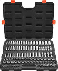 VEVOR Socket Set, 104 Pieces, 3/8 inch Drive Socket Tool Set, Metric Size from 6 to 24 mm, Deep and Standard, Mechanic Tool Kit with Storage Case, Chrome Plated CR-V Alloy Steel, for Automotive Repair | CR-V, Deep and Standard, Mechanic Tool Set for Au...