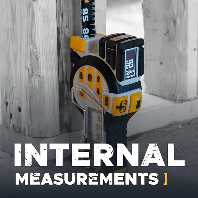 REEKON T1 Tomahawk Digital Tape Measure - Professional Accurate Measuring Tool, Green Laser, E-Paper Measuring List, Measurements Shared Over Bluetooth, Replaceable Blades