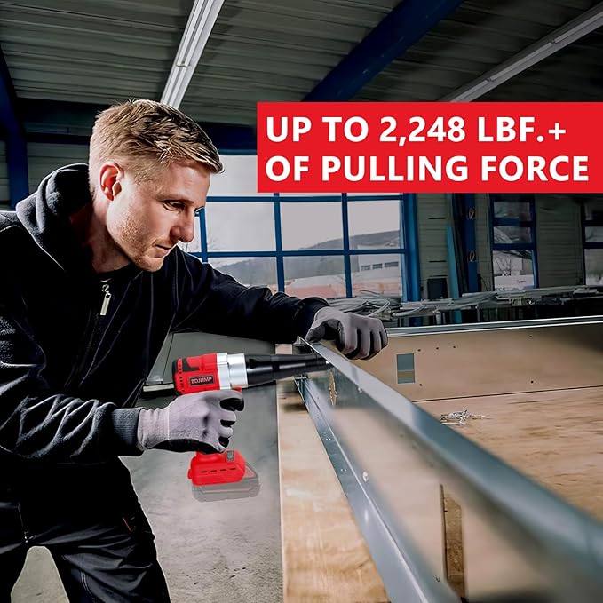 Cordless Rivet Gun Tool for Milwaukee M18 18V Battery(Only Tool), Brushless Electric Automatic Rivet Gun, for Rivets 1/8'', 5/32'', 3/16", for Metal, Plastic and Leather