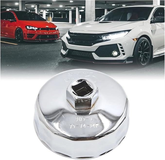 Uxcell Steel 76mm Inner Dia 14 Flutes Car Oil Filter Cap Wrench Housing Remover Tool