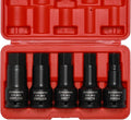 CASOMAN 3/4 Inch Drive Impact Hex Driver Set, 5-Pieces, SAE, 3/4", 7/8", 1", 1-1/8", 1-1/4", 3/4" Drive Master Impact Hex Bit Set, CR-MO, Impact Grade, One-Piece Construction