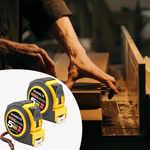 2 Packs Measuring Tape Retractable 16 ft, Steel Tape Measure, 16-Foot Basics Self-Locking Measurement Auto Lock Tape Rule Imperial/Metric Tape Measure for Body Measurements Handicraftsman