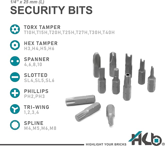 HB 49-Piece 1/4" Drive Socket & Bit Set, 90-Tooth Swivel Head Ratchet Kit