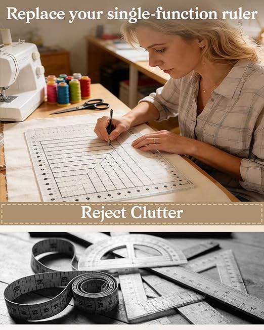 Upgrade Clear Stripology XL Slotted Quilting Ruler, 17-3/4" x 22" with Non-Slip Shatterproof Acrylic for Cutting Sewing Fabric Strips in Patchwork, Calibration Square Grid Template Marked up to 12.5"