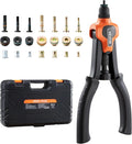 VEVOR Rivet Nut Tool Kit, 14-Inch Two-Handed Rivnut Tool Kit, with 7 Mandrels and 70 Nuts, Metric and SAE Size M6, M8, M10, 10-24, 1/4-20, 5/16-18, 3/8-16 UNC, with a Carrying Case, for Home, Auto