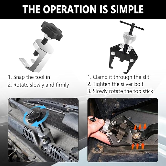 Stacool Windshield Wiper Arm Removal Tool Kit,Heavy Duty Wiper Arm Puller/Battery Terminal Puller,Universal Car Accessories Carbon Steel Small Bearing Puller for Most Car Truck SUV RV
