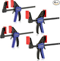 WORKPRO 6" Mini Bar Clamps for Woodworking, One-Handed Clamp/Spreader, Wood Clamps Set, Screw Change F Clamps with 50LBS Load Limit, 4 Pack