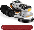 Cordless Orbital Sander: DEKOPRO 20V 5Inch Brushless Orbital Sander, 6000-12000RPM Electric Plam Sander Tool with Battery, Charger, Sanding Discs,Dust Box & Dust Pipe for Woodworking