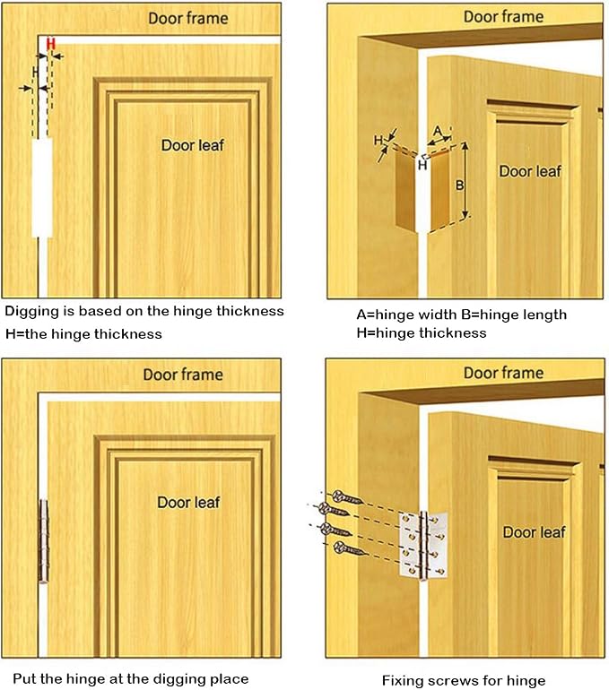 2 Pcs 5" Stainless Steel Ball Bearing Door Hinges with Square Corner for Heavy Duty Wood Door,1/8 Inch Thickness Matte Black