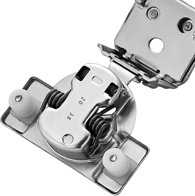 Ravinte 50 Pack 1-1/4 inch Overlay Cabinet Hinges - Soft Close, Hidden Door, Stainless Steel, Adjustable, Satin Nickel