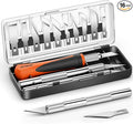 JETMORE 16 Pcs Exacto Knife Set, 3 Craft Knife and 13 SK5 Steel Blades, Precision Hobby Knife for Carving, Modeling, DIY, Scrapbooking, and Art Projects