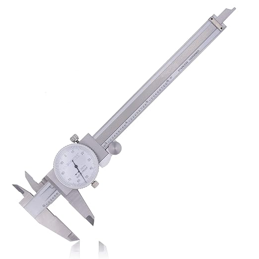 Clockwise Tools DDLR-0605 Pro Dial Caliper 0-6 Inch Double Shock Proof Stainless Steel Body SAE Measuring Tool