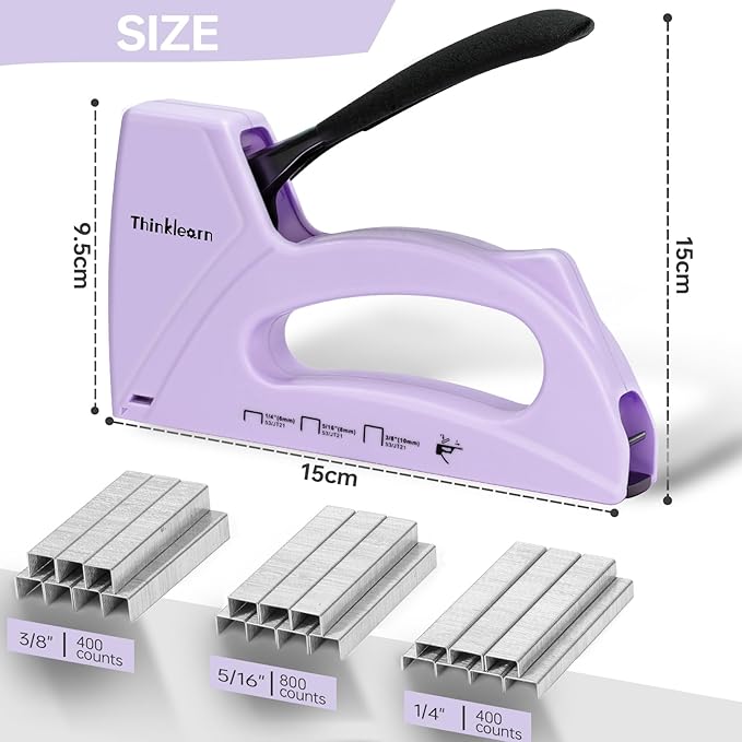 Light Duty Staple Gun for Wood, Upholstery Staple Gun for Classroom with 1600pcs JT21 Staples 1/4, 5/16, 3/8 inch and Staple Remover, Fabric Stapler Gun for Crafts, Bulletin Board Stapler for Teachers