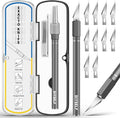 DIYSELF Exacto Knife 12 Pcs Exacto Knife Set with Case Craft Hobby Precision Knife with 11 Blades for Crafting Paper Scrapbooking Models 3D Printing Clay Rubber Stamps, Gifts for Women Adults Her Men