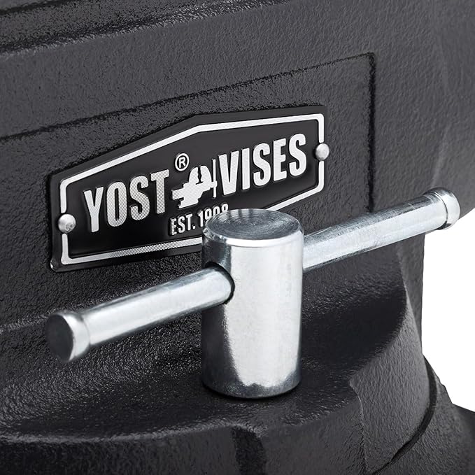 Yost HD650-C Heavy Duty 6-1/2 Inch Mechanics Work Bench Vise | Heavy Duty Woodworking & Metal Work Table with Secure Grip Swivel Base | 60,000 PSI Casting Iron Material with Extra-large Anvil Surface
