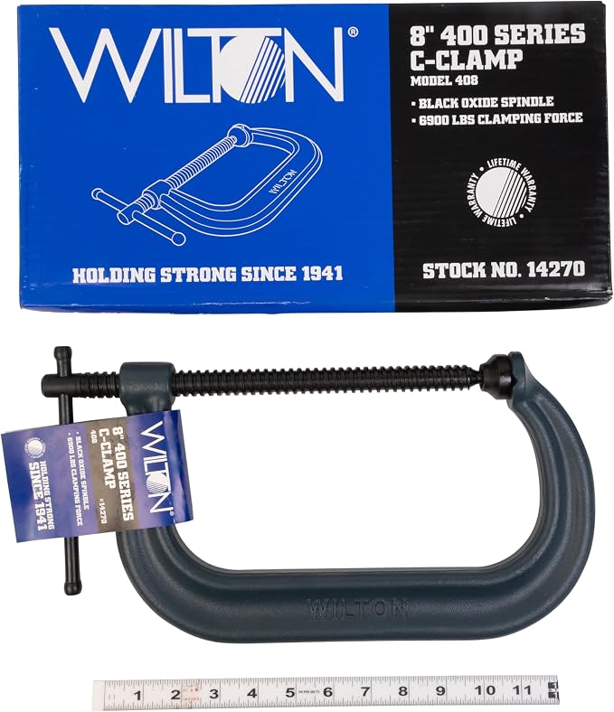 Wilton C-Clamp, 8-1/4" Opening, 4-15/16" Throat, 6900 Lbs. Clamping Force (Model 408)