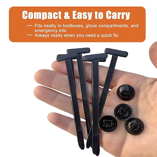 100PCS Snap-fit Nylon Fastening Clip for Car Repairs, Nylon Universal Cable Tie Buckle, Heavy Duty Self-Locking Zip Ties Holder Tools with Pin & Button Design, Fasteners Car Body