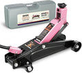 DNA Motoring 3 Ton Low Profile Floor Jack, 3 tons (6000 lbs) Capacity Fast Lift Hydraulic Trolley Service/Floor Jack, 7.7 "-21" Lifting Range, Pink, TOOLS-00674-PK
