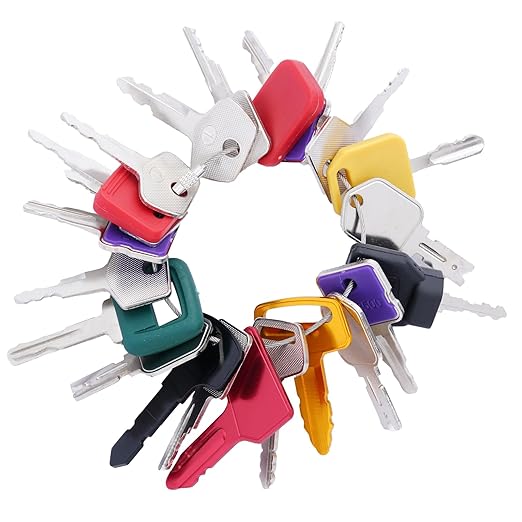 Heavy Equipment Keys Master Set, 22 PCS Construction Keys for JCB S450 Takeuchi H806 Bobcat D250 Hyster 166 CAT 5P8500 JCB 14607 John Deere Hitachi H800 KOM 787 Yanmar 301 KUBOTA 63700