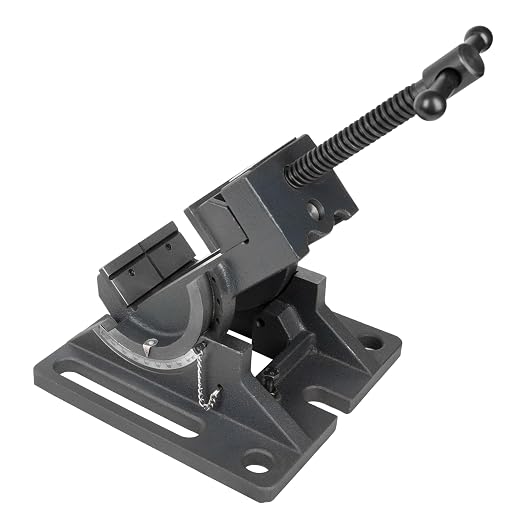 Strong Hand Tools Cradle-Angle Drill Presss Vise with 2500 lb of Clamping Force, MAX 3.5" Jaw Opening, 0-90 Degree Adjustable Tilt, Durable Cast Iron Vise, For Drill and Woodworking, SBV390