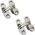 43.5 mm Hidden Hinge, Stainless Steel 180 Degree Invisible Cross Hinges for Kitchen Cabinet Door, Frameless Concealed Hinge with Screws, 2pcs