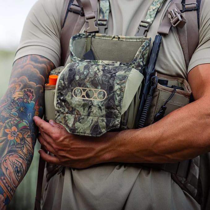 Eberlestock Recon Modular Bino Pack - Advanced Binocular Harness System | Customizable Attachments, Chest Rig with Magnetic Closure to Keep Binos Secure, Dual Side Zipper Pockets