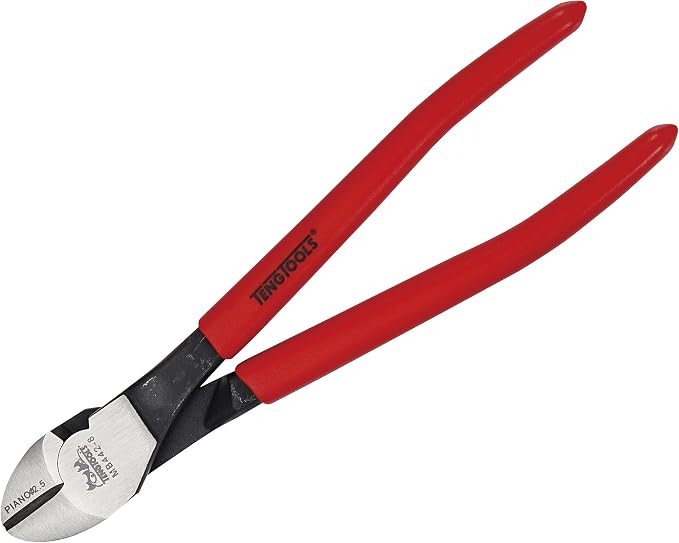 Teng Tools 8 Inch Heavy Duty Precision Side Cutting Pliers With Vinyl Handles - MB442-8, Chrome