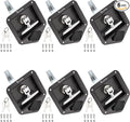Black T-Handle Truck Tool Box Latch Replacement kit, 6PCS Folding Lock with Keys Truck Box Trailer Door RV Camper Storage Box, 4.9" L x 4.8" W, 6 Pack