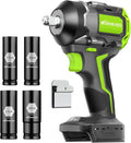 Cordless Impact Wrench 1/2" for Ma-kita 18V Battery(Tool Only) | 630Ft-lbs (850Nm) High Torque Impact Driver,Electric Brushless Impact Gun W/ 3-Speed,4 Cr-V Sockets,LED Light for Car,Truck