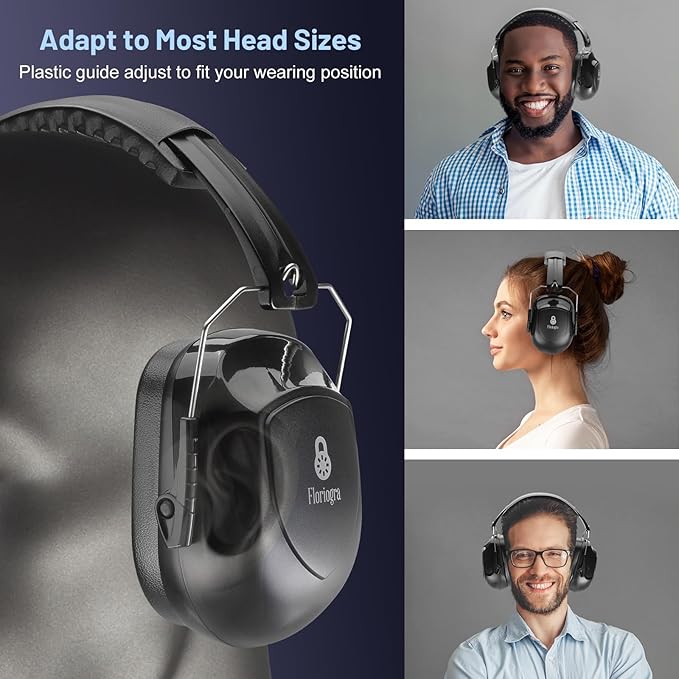 Floriogra 6 Pack Noise Reduction Ear Protection, Hearing Protection Ear muffs SNR 34dB Noise Cancelling Headphones for Adults Kids Autism, Sound Proof Earmuffs for Mowing/Construction/Work