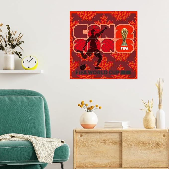FIFA Canada Poster Wooden Puzzle for Adult, 200 Pieces Irregular Shape Puzzle, 5MM Thick, Creative Collectible Gift for Fans, Officially Licensed Product, 11 x 11