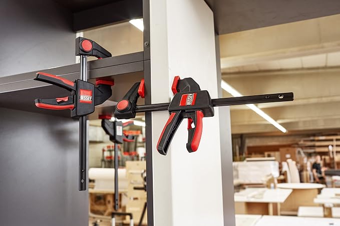 BESSEY EHK SERIES - 100 lb Clamping Force - 06 in - EHKM06 Trigger Clamp Set - 2.375 in. Throat Depth - Wood Clamps, Tools, & Equipment for Woodworking, Carpentry, Home Improvement, DIY