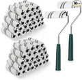 60 Pack 4 Inch Microfiber Paint Roller Covers with 2pcs Anti Rust Metal Roller Frames, Professional Grade Painting Tools for Walls, Ceilings, Furniture