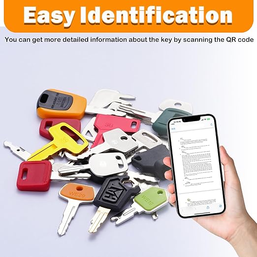 26 Heavy Equipment Master Keys, Construction Mchinery Key Set for Cat Caterpillar John Deere Case Bobcat JLG JCB Volvo Hyster New Holland Yanmar Takeuchi Kubota Komatsu