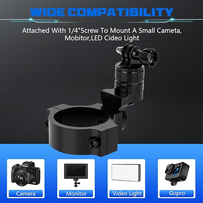 Chelhead Camera Mount Holder UTV ATV Fit for GoPro Hero, SJ, DJL, Insta360