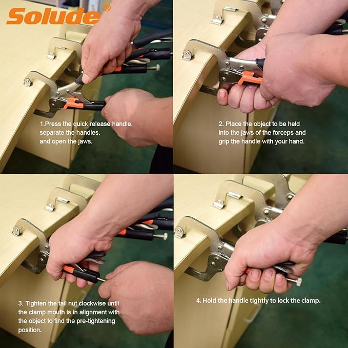 6-Inch C-Clamp Locking Pliers,Heavy Duty Vise Grip Welding Clamp With Swivel Pads for Woodworking,Home,Metalworking,Auto Repair(4 Pack)