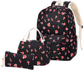 Mushroom School Backpack for Teen Girls, Bookbag with Lunch Box and Pencil Case