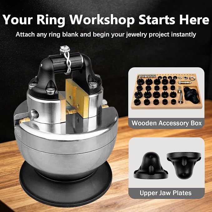 DZQ 4 Inch 71 Pcs Jewelry Ball Vise Tool Kit with Ring Making Accessories