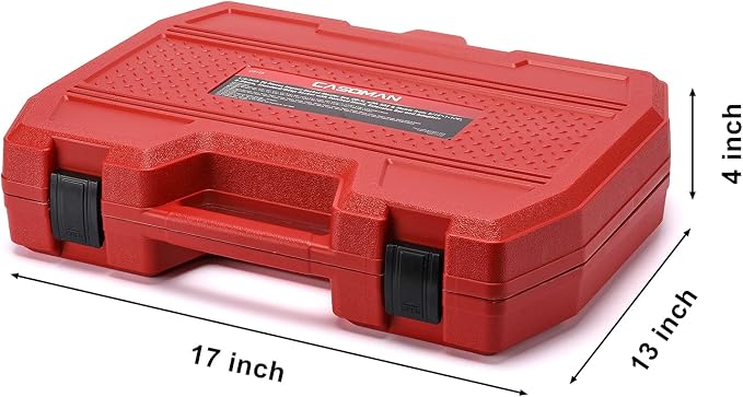 CASOMAN 1/2-inch 70 Pieces Impact Socket Master Set, SAE & Metric from 5/16"-1-1/4",8-24mm, Shallow/Deep Socket with Ratched Hand, Extension Bar and Adapters