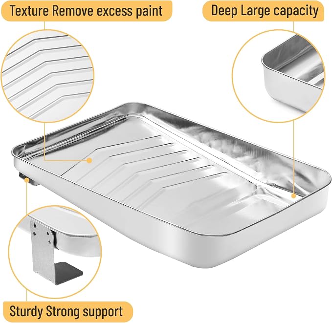 Bates- Paint Tray Liner, 9 Inch, 41 pcs, 1x Metal and 40 x Plastic Paint Trays for Painting Walls