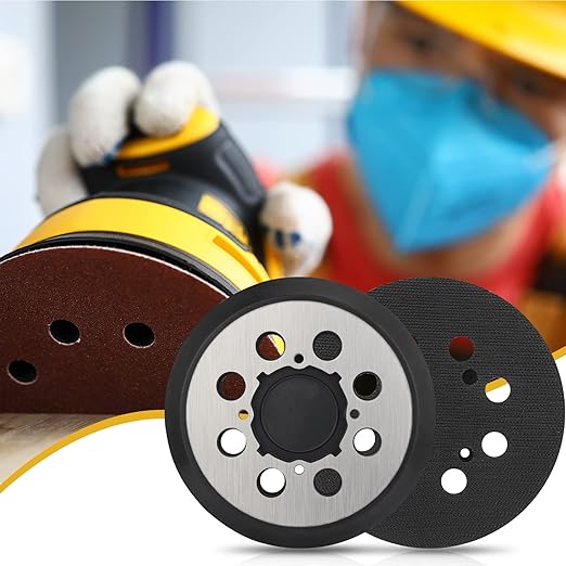 Sander Pad Replacement for Dewalt, 5" 8 Hole Hook and Loop Orbital Sander Metal Pad Compatible with DeWalt DWE6421 6421K DWE6423 6423K DCW210B Random Orbital Sanders (4 Screw Holes)