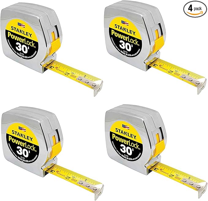 Stanley PowerLock Tape Measure (Carton of 4, 30-Foot)