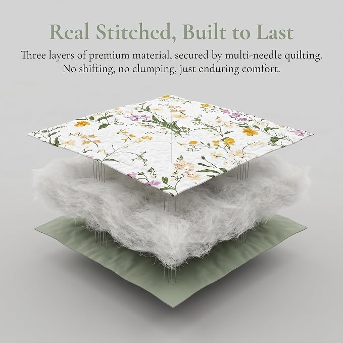 Boho Floral Quilt Set King Size, Lightweight Microfiber Bedspread Coverlet, Soft All Season Bedding with 2 Pillow Shams, Vintage Botanical Pattern (New-Orange Flowers, King) | Breathable