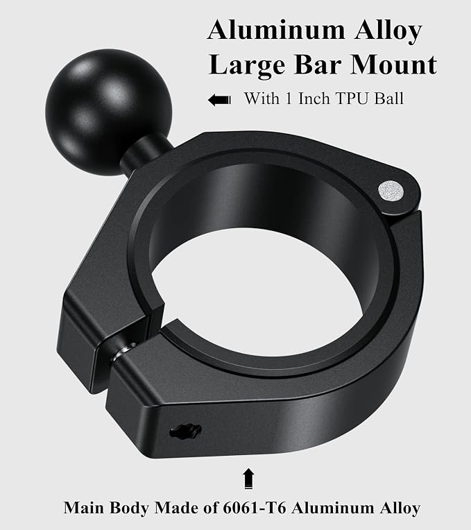 BRCOVAN 2PCS, Aluminum Alloy Large Bar Clamp Mount with 1'' TPU Ball