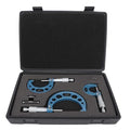 3Pcs Industrial Tools Premium Outside Micrometer Set Precision Machinist Tool 0-75mm with Carbide Tips