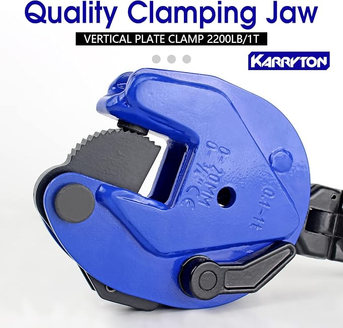 1Ton/2200LB Vertical Lifting Plate Clamp, Jaw Opening 0.8IN