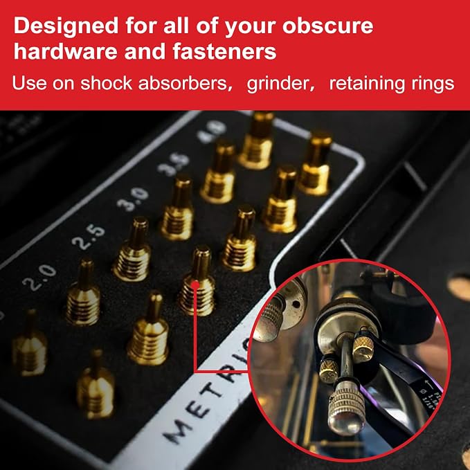 Pin Spanner Wrench Set, 25-Piece Adjustable Hook Wrench Tool Kit with Case, Metric and SAE Pins for Bearing Pulley Locknut Maintenance and Repair